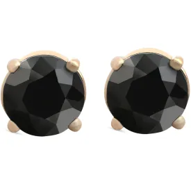 1 1/2 ct TW 14k Yellow Gold Round Black Diamond Studs Women's Earrings