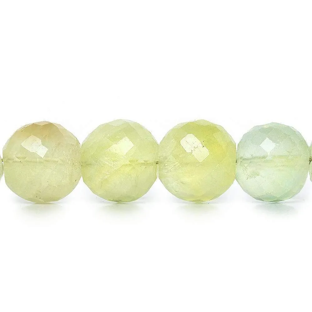 10mm Prehnite Faceted Round Beads 8 inch 22 pieces