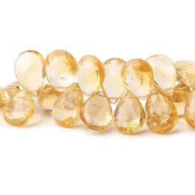 10x8-13x9mm Citrine Faceted Pear Beads 7.5 inch 51 pieces