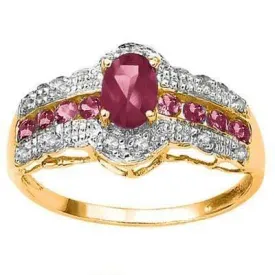 1.15 CT RUBY & 1.5 CT DIAMOND 10KT SOLID GOLD RING