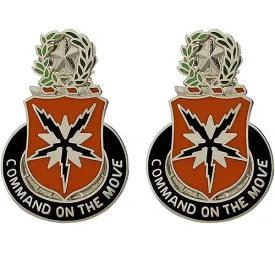 136th Signal Battalion Unit Crest (Command on the Move) - Sold in Pairs