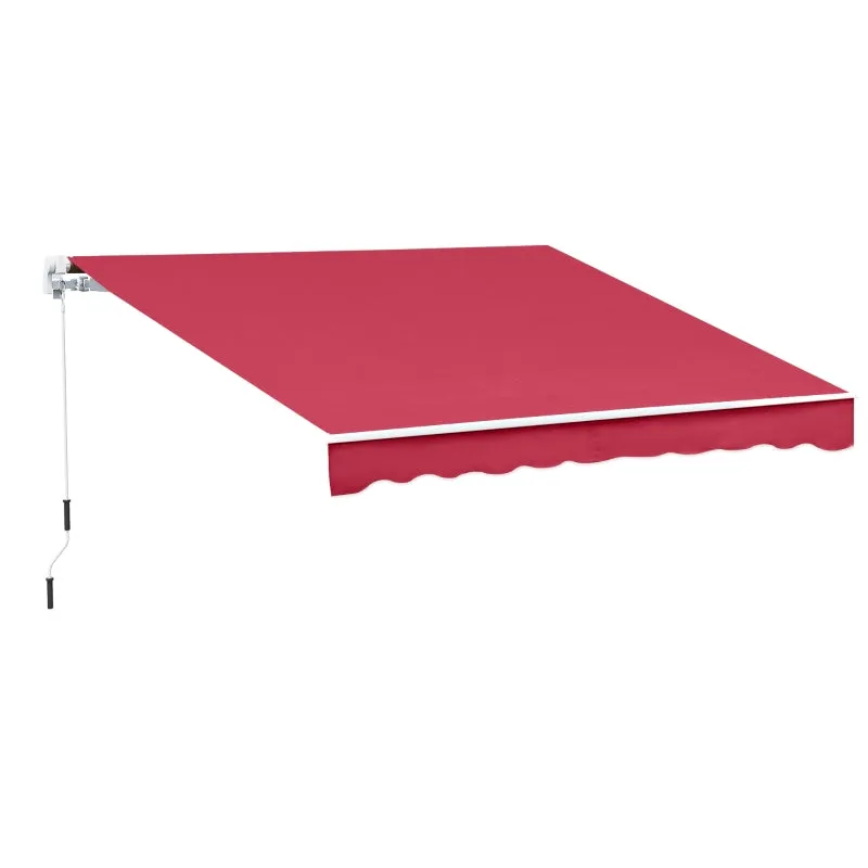 13'x8' Manual Retractable Patio Awning - Wine Red