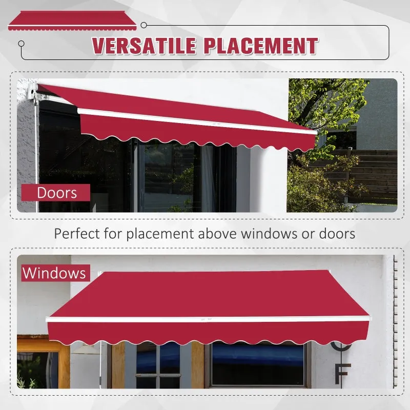 13'x8' Manual Retractable Patio Awning - Wine Red