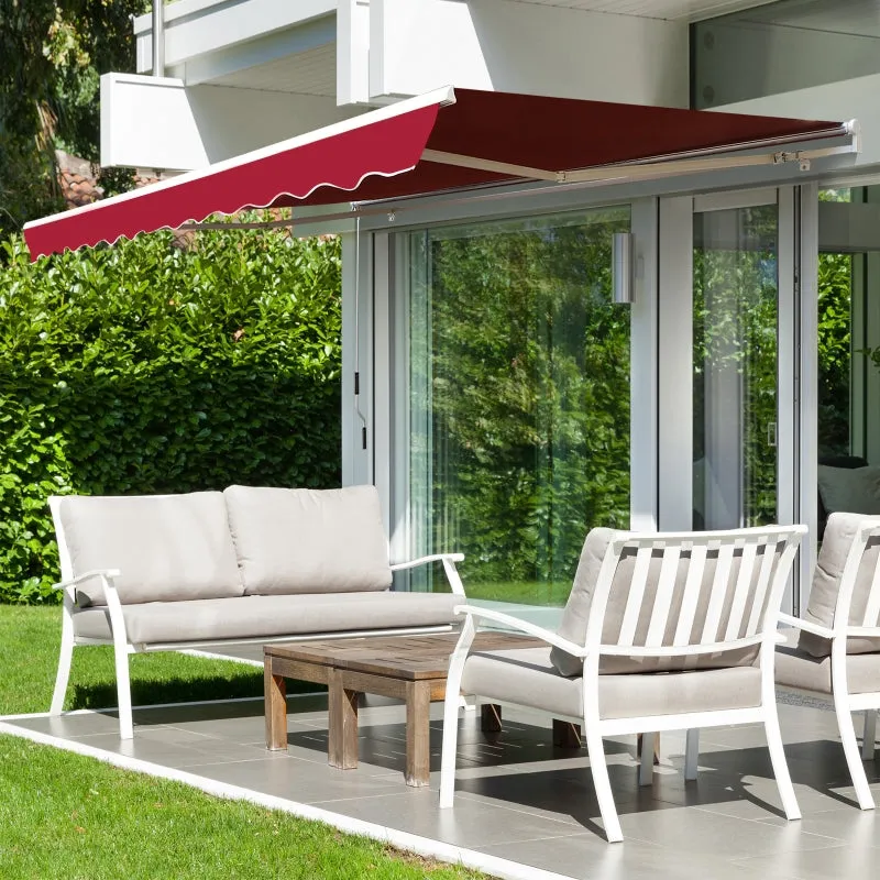 13'x8' Manual Retractable Patio Awning - Wine Red