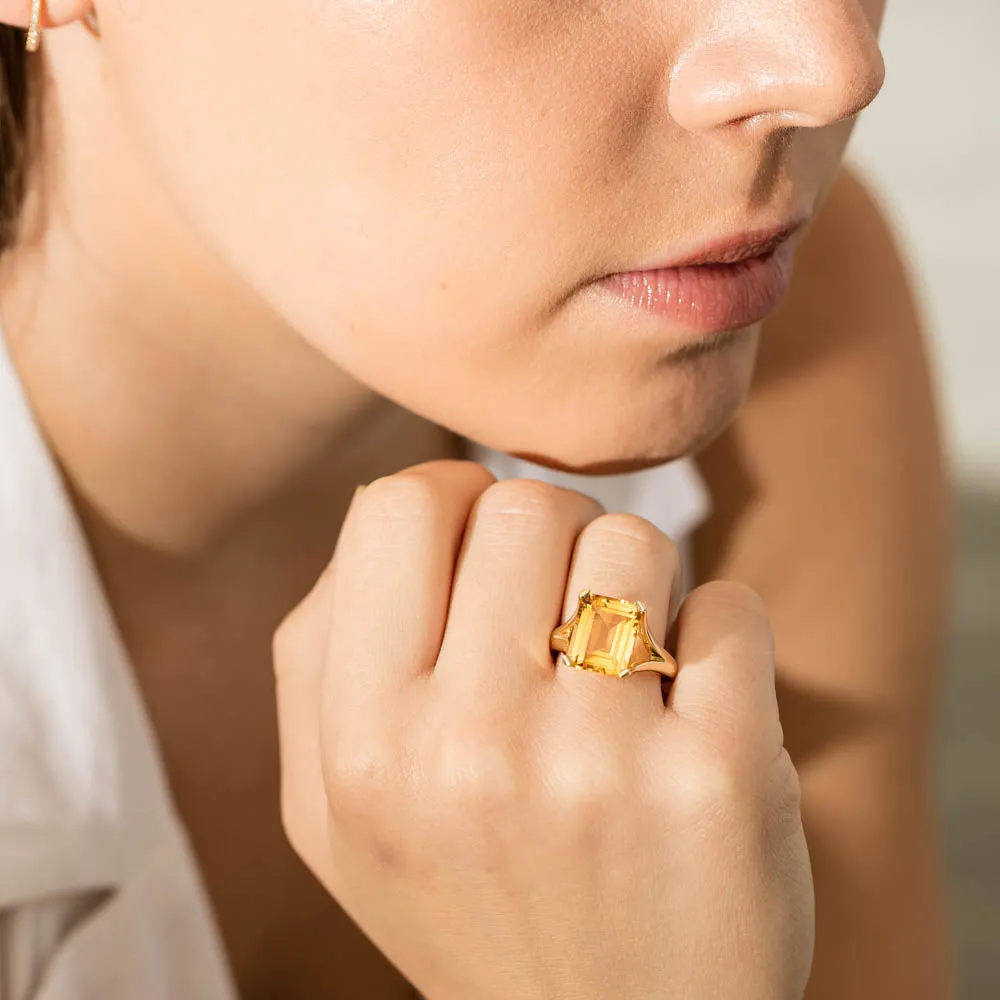 14ct Yellow Gold Citrine Verona Ring