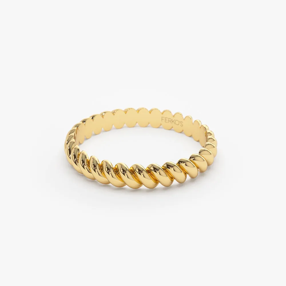 14K 3MM Twisted Rope Ring