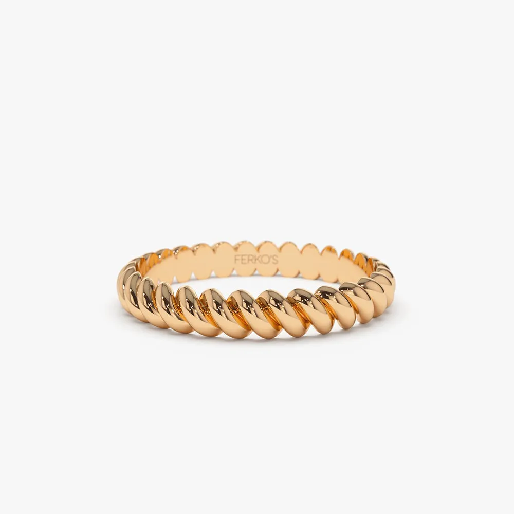 14K 3MM Twisted Rope Ring