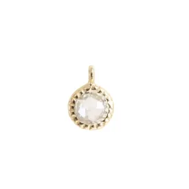 14K SOLID GOLD - LEGACY NAMESAKE CHARM - WHITE TOPAZ