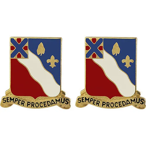 156th Field Artillery Regiment Unit Crest (Semper Procedamus) - Sold in Pairs