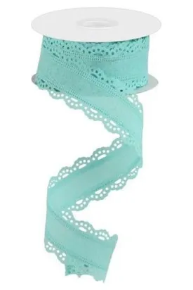 1.5" Scalloped Edge Ribbon: Ice Blue (10 Yard)