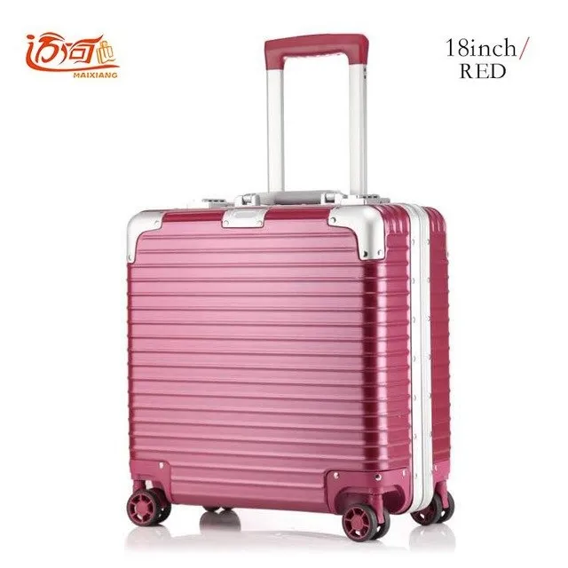 18 Inch Cabin Luggage Aluminium Maletas De Cabina Suitcase Aluminium Travel Trolley Aluminum Travel