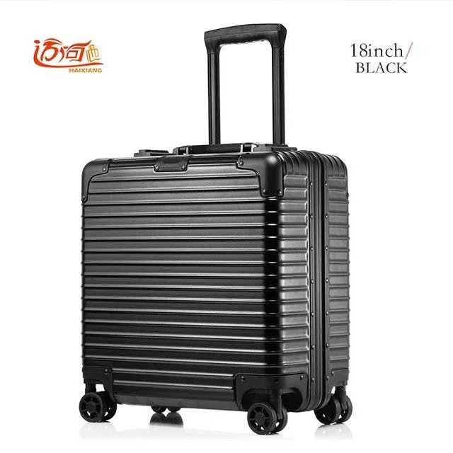 18 Inch Cabin Luggage Aluminium Maletas De Cabina Suitcase Aluminium Travel Trolley Aluminum Travel