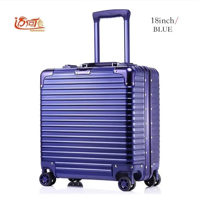 18 Inch Cabin Luggage Aluminium Maletas De Cabina Suitcase Aluminium Travel Trolley Aluminum Travel