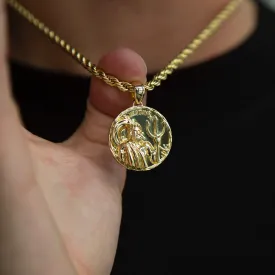 18k Vermeil Neptune Coin Pendant