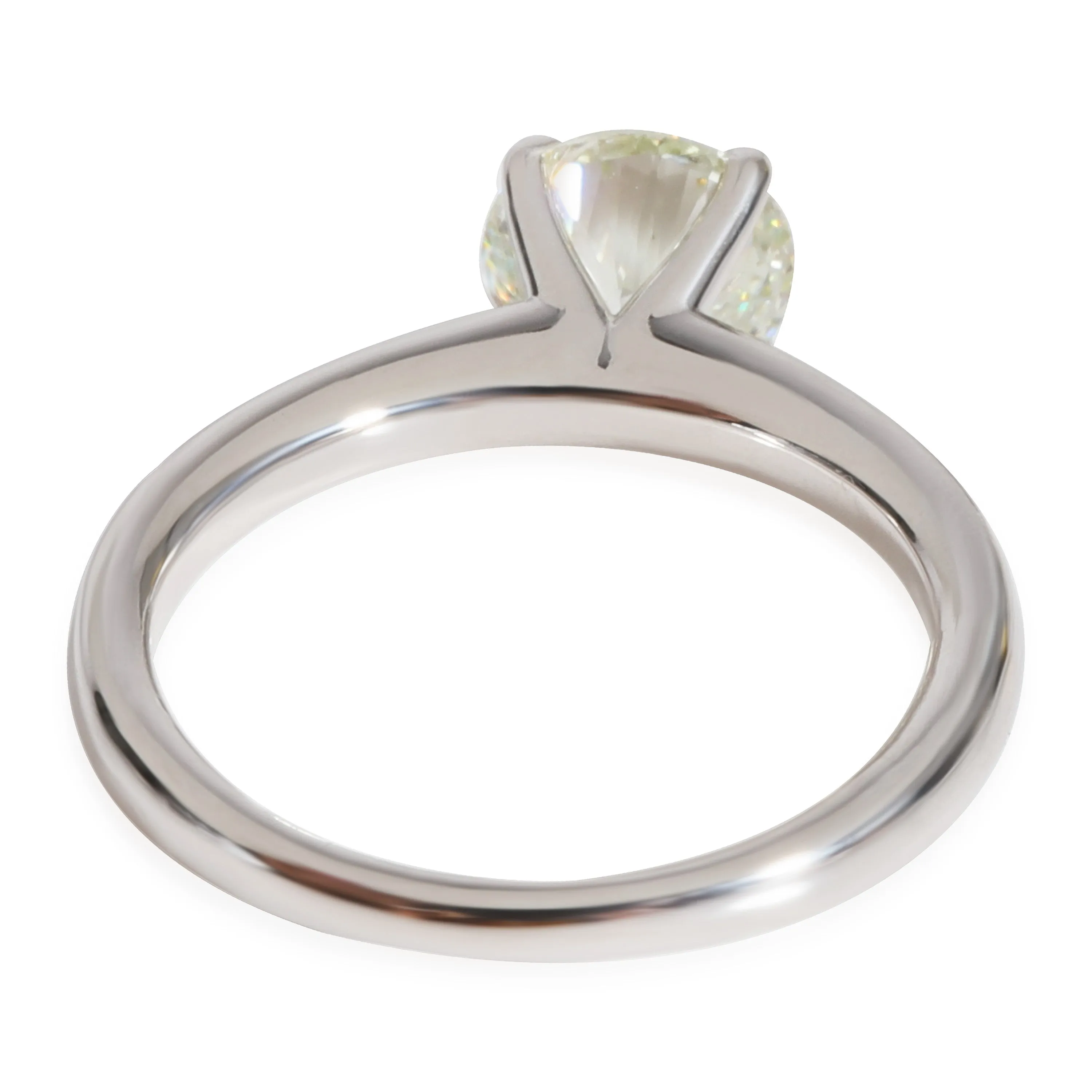 18K White Gold 4 Prong, 1.44 Light Green/VVS2 Solitaire Ring