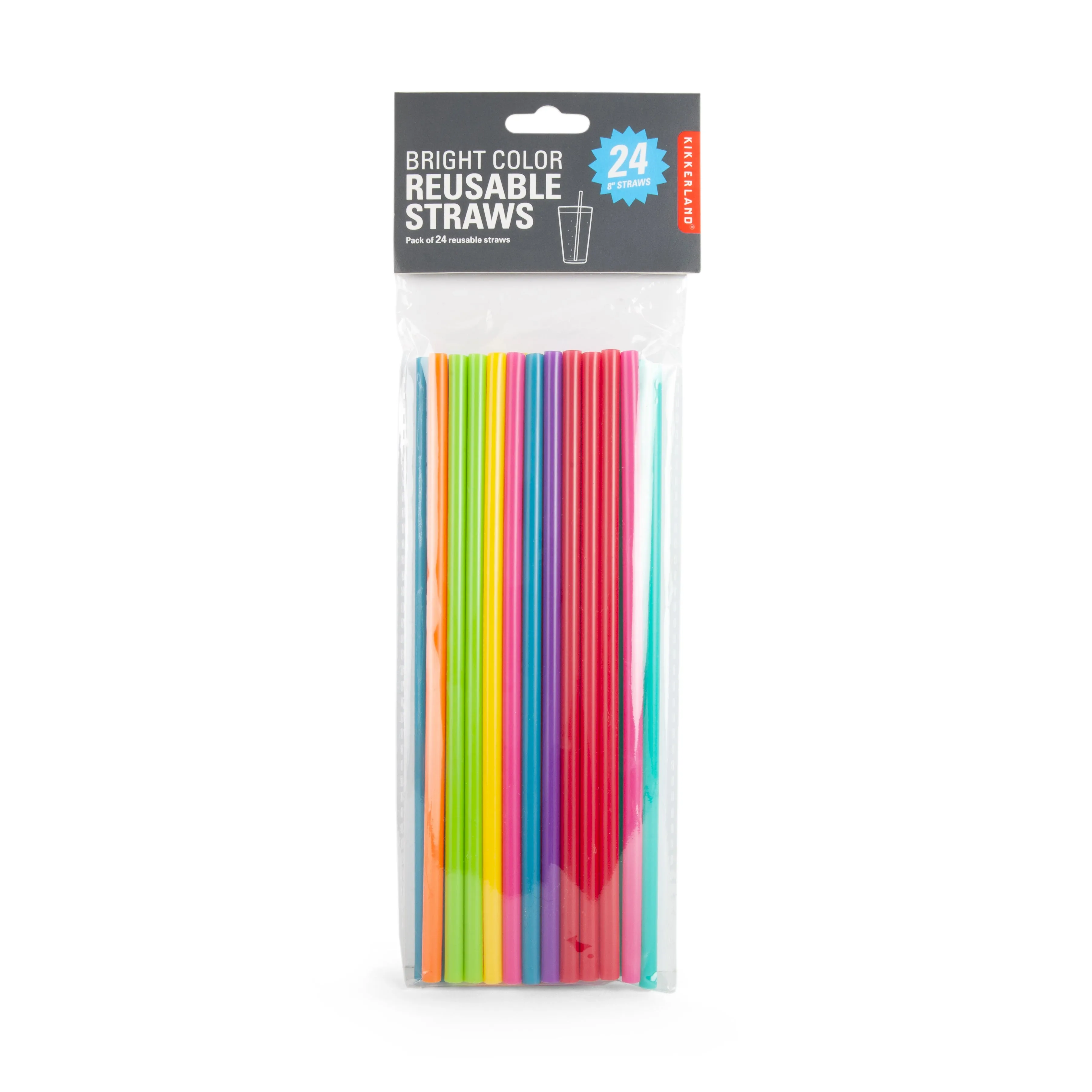 8” Bright Color Reusable Straws