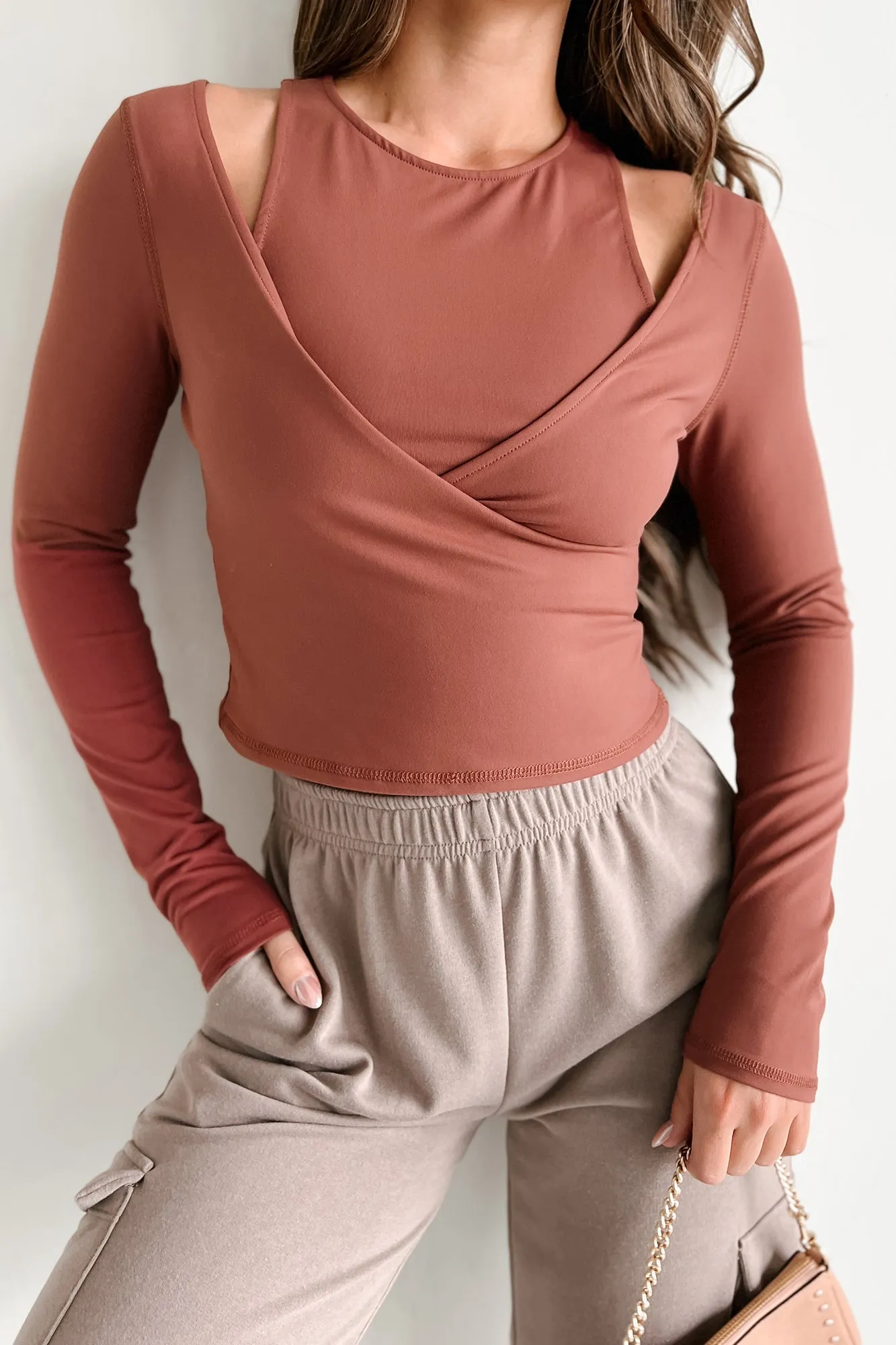 Agile Movements Double-Layered Long Sleeve Active Top (Dusty Rose)