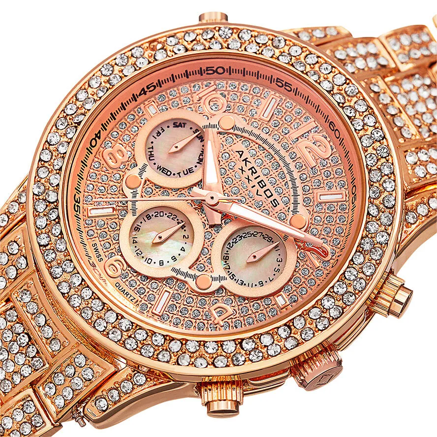 Akribos Xxiv Rose Gold-tone Dial Ladies Watch AK776RG