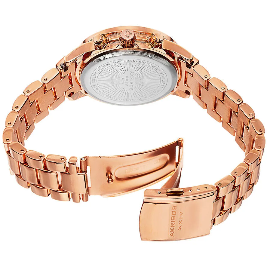 Akribos Xxiv Rose Gold-tone Dial Ladies Watch AK776RG