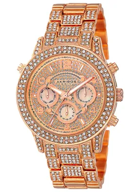 Akribos Xxiv Rose Gold-tone Dial Ladies Watch AK776RG