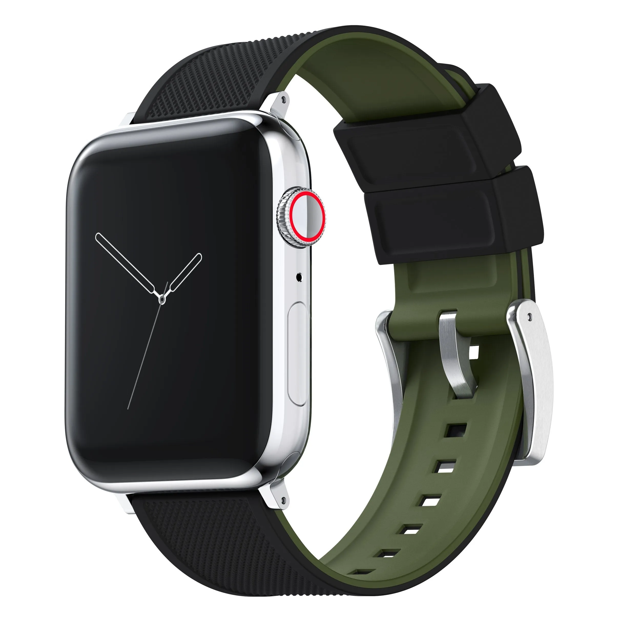 Apple Watch Elite Silicone Black Top Army Green Bottom Watch Band