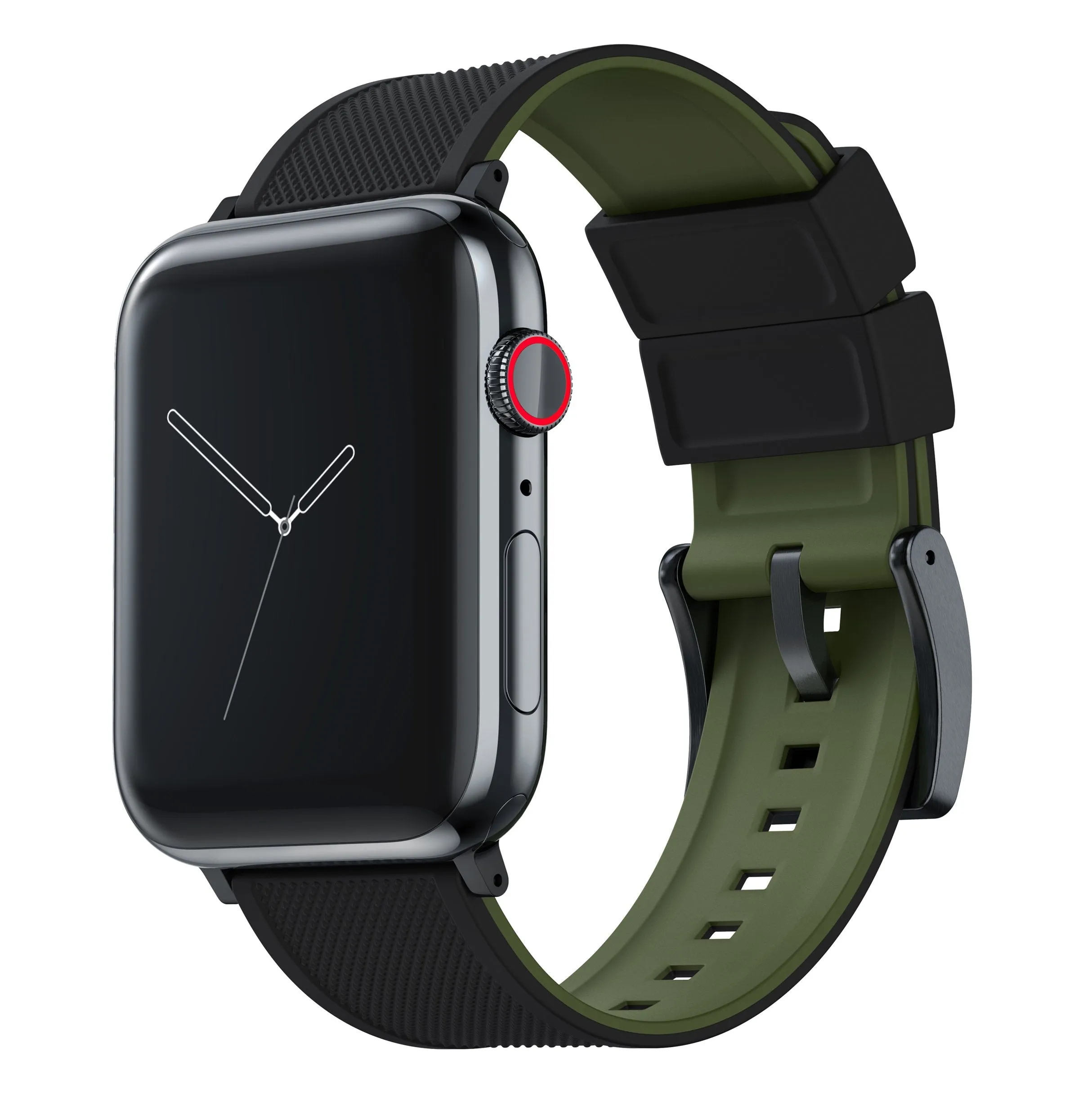 Apple Watch Elite Silicone Black Top Army Green Bottom Watch Band