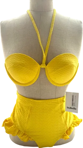 Arabella Lemon Frill Seeker Brief UK 8 and All Tied-Up Halter UK XS