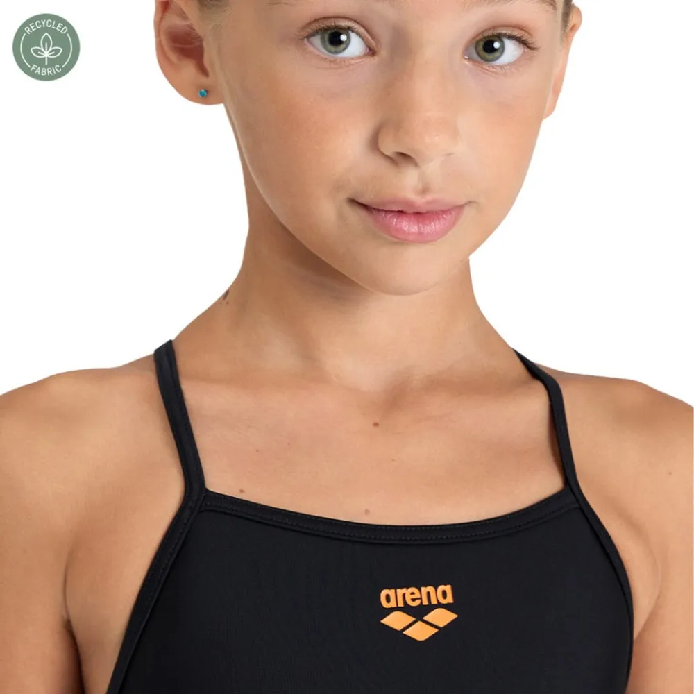 ARENA Girl's Light Drop Solid Swimsuit (Black/Black)