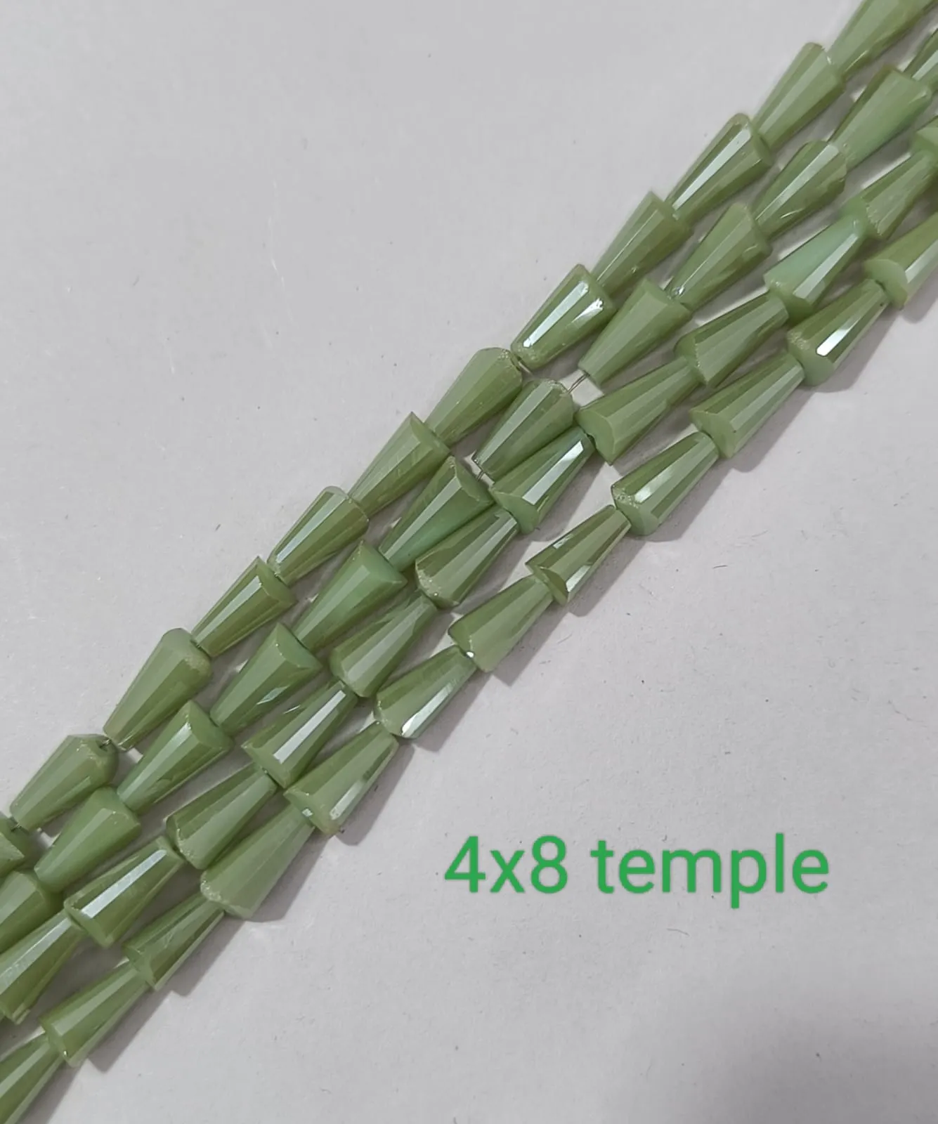 Army Green Temple Crystal Beads