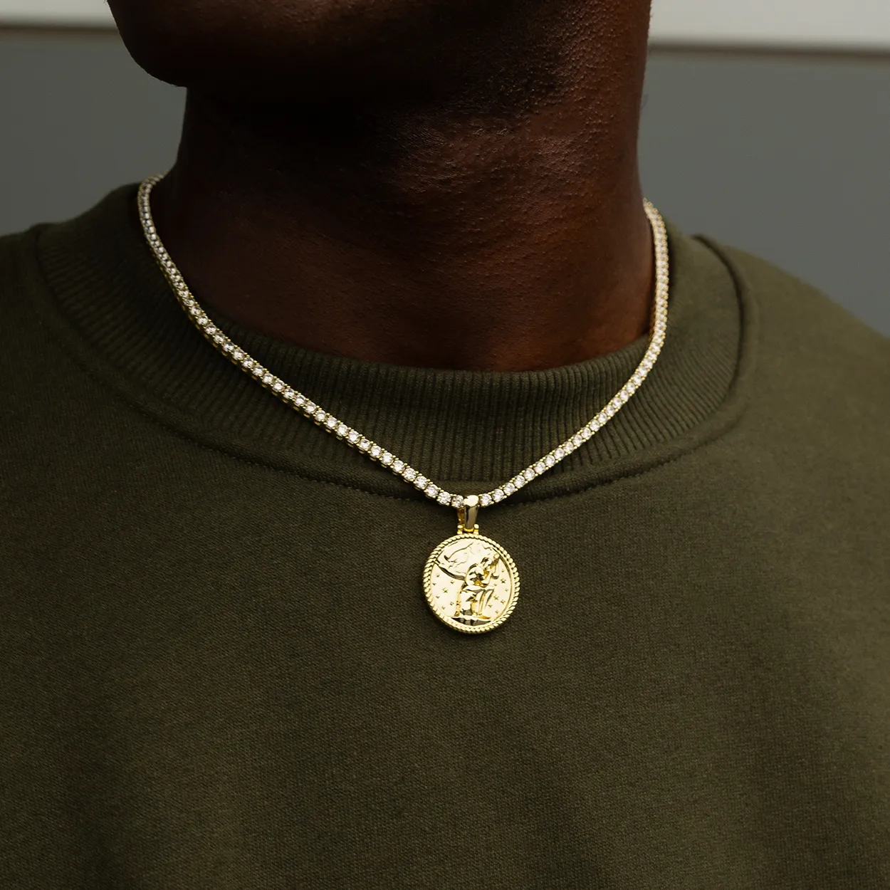 Atlas Thinker Coin Pendant