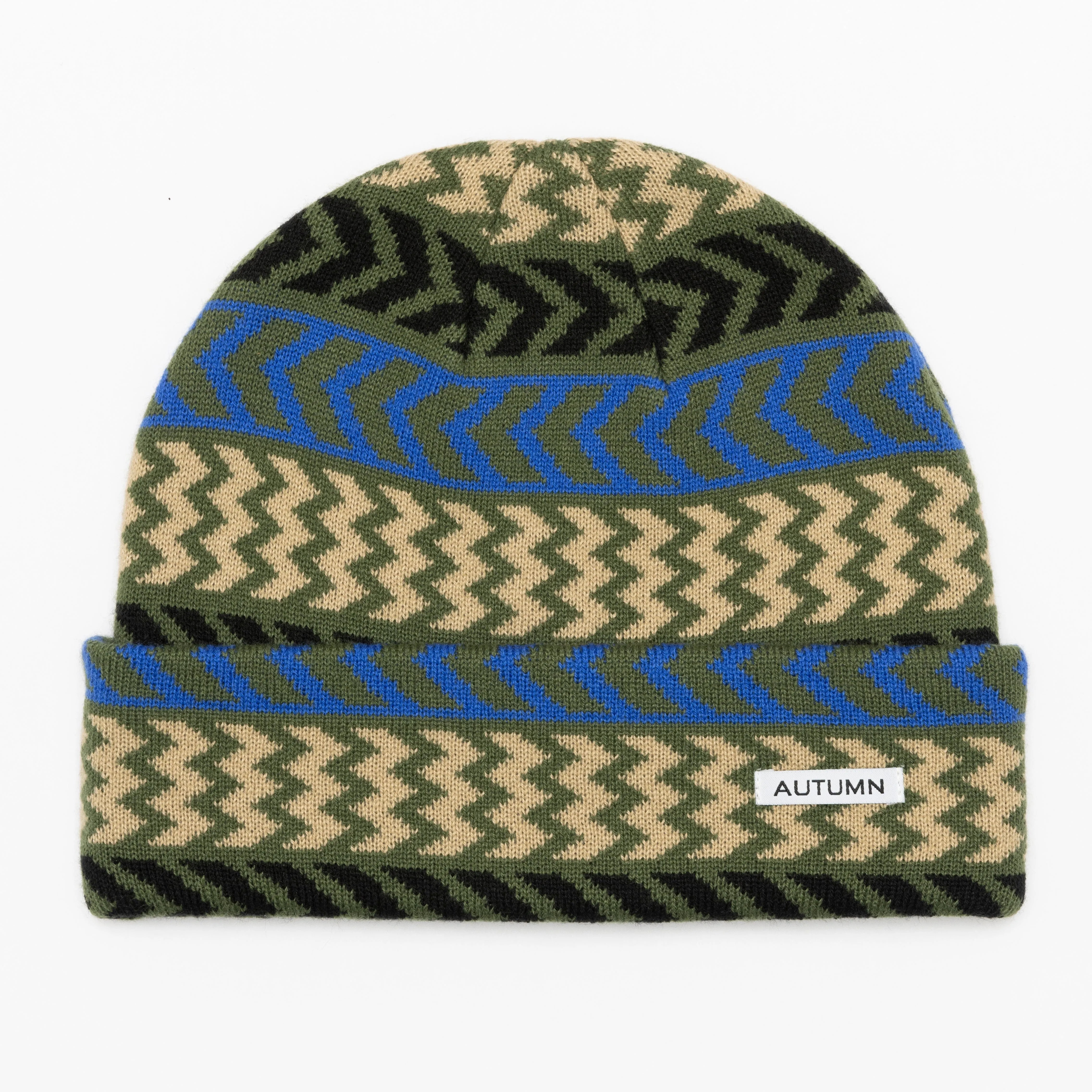 AUTUMN Chevron Beanie Army Green