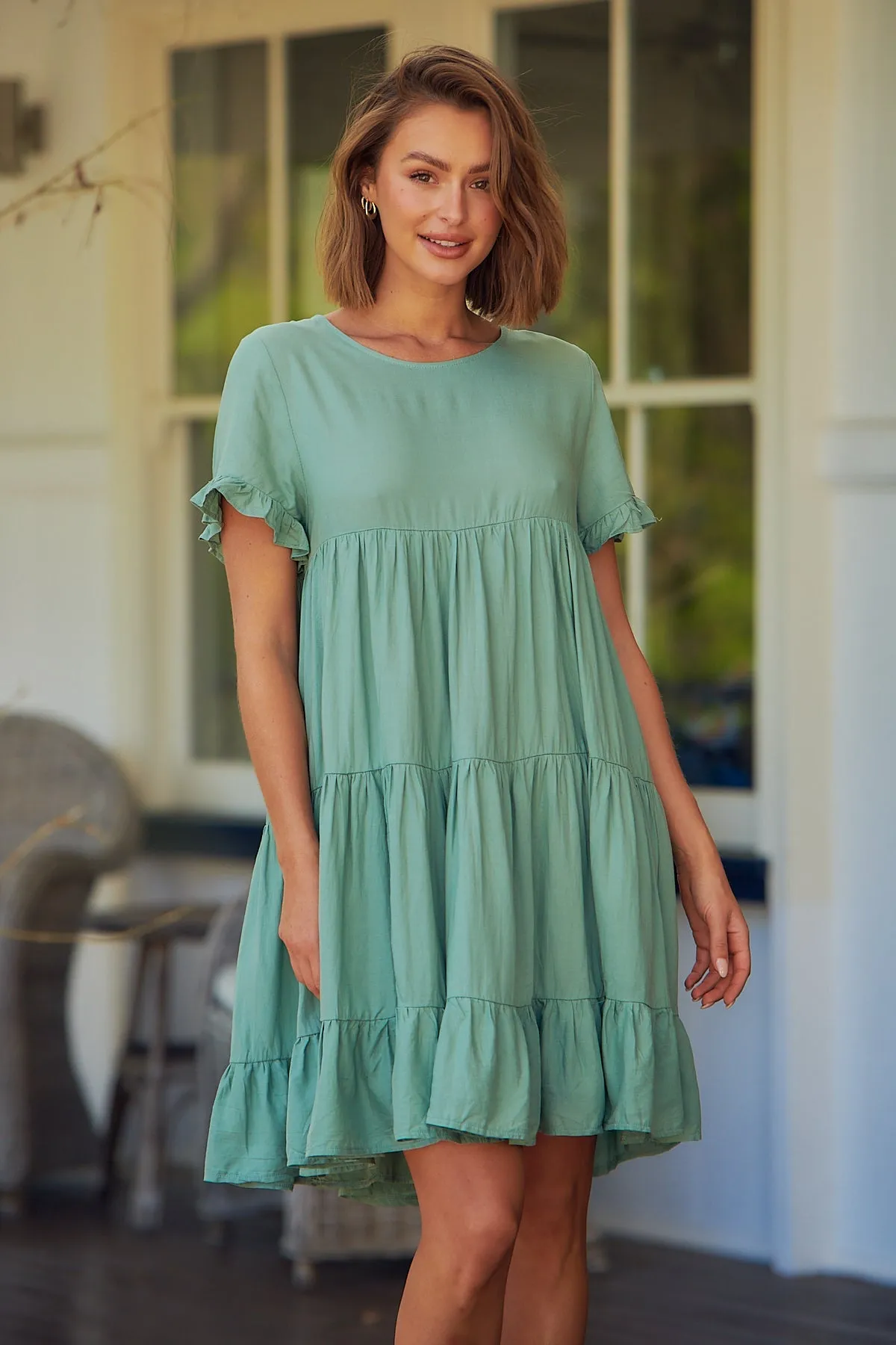 Aviana Sage Smock Dress