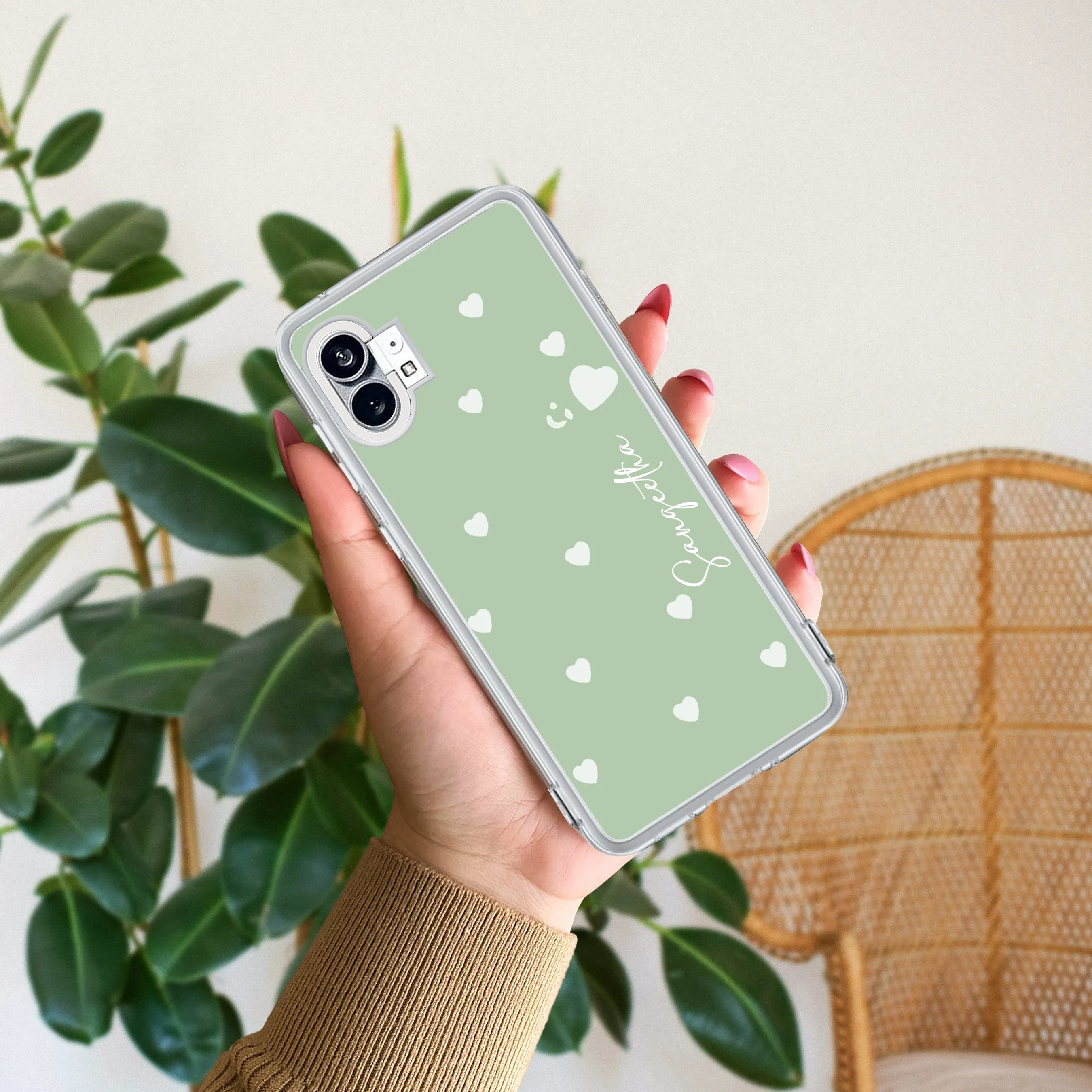 Be Loved Customize Transparent Silicon Case Mint Green For Nothing