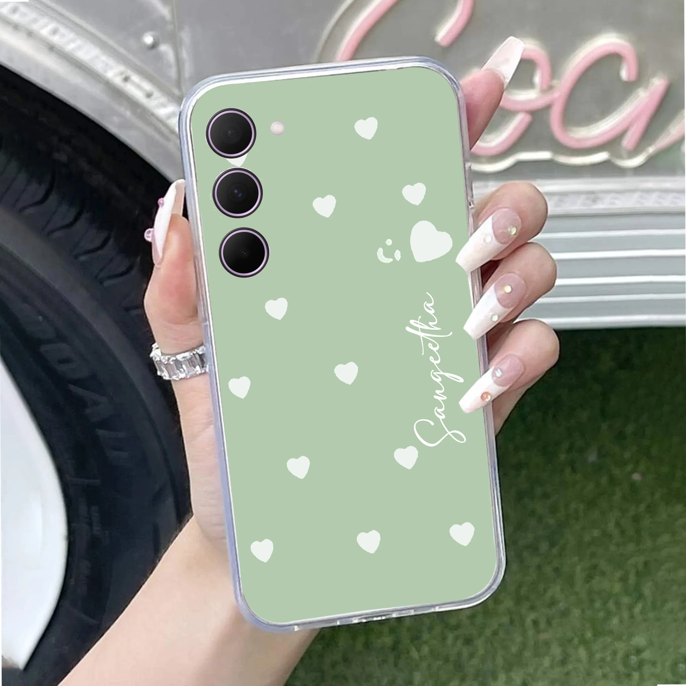 Be Loved Customize Transparent Silicon Case Mint Green For Samsung