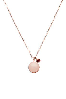 Birthstone January Necklace 14K Rose Gold Plated