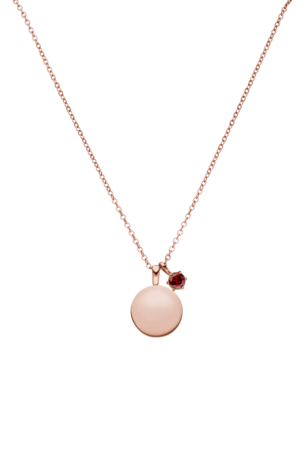 Birthstone January Necklace 14K Rose Gold Plated