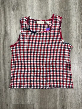 Blue & Red & White Top Sleeveless Lemon Grass, Size Xl