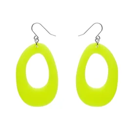 Bold Hoop Solid Drop Earrings - Neon Yellow