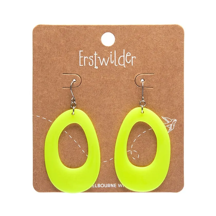 Bold Hoop Solid Drop Earrings - Neon Yellow