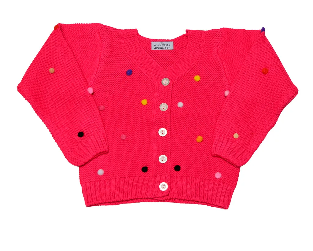 Button-Up Cardigan Sweater for Newborn and Toddler Girls