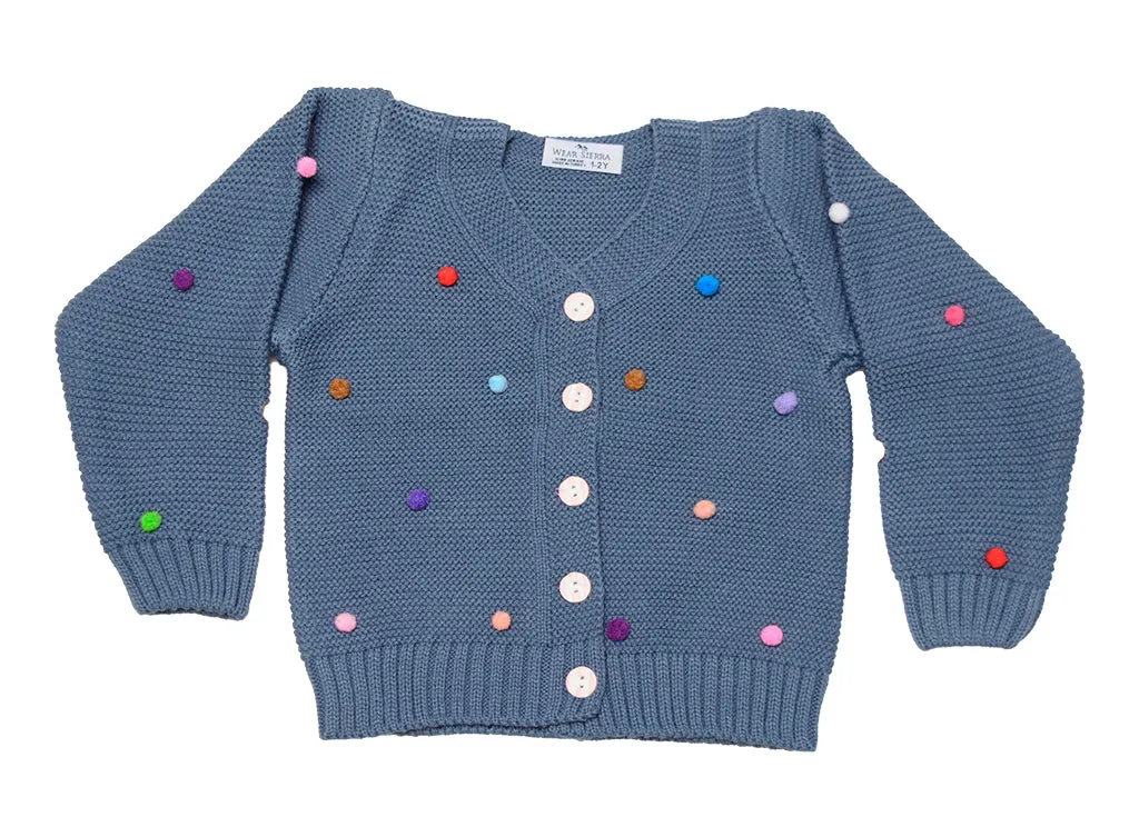 Button-Up Cardigan Sweater for Newborn and Toddler Girls