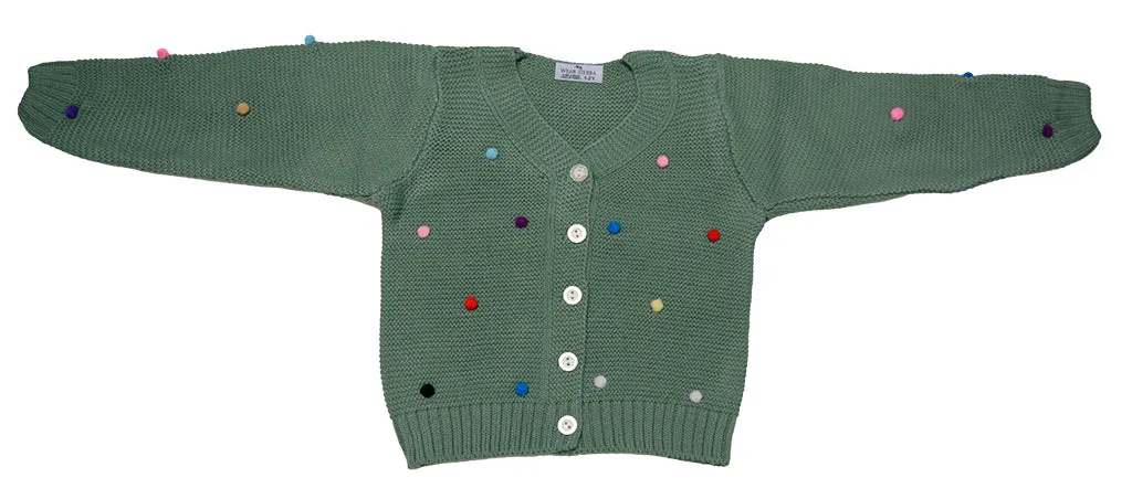 Button-Up Cardigan Sweater for Newborn and Toddler Girls