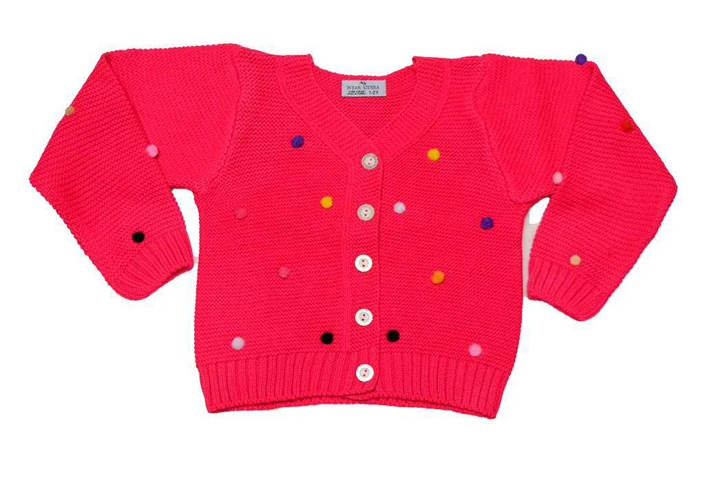 Button-Up Cardigan Sweater for Newborn and Toddler Girls