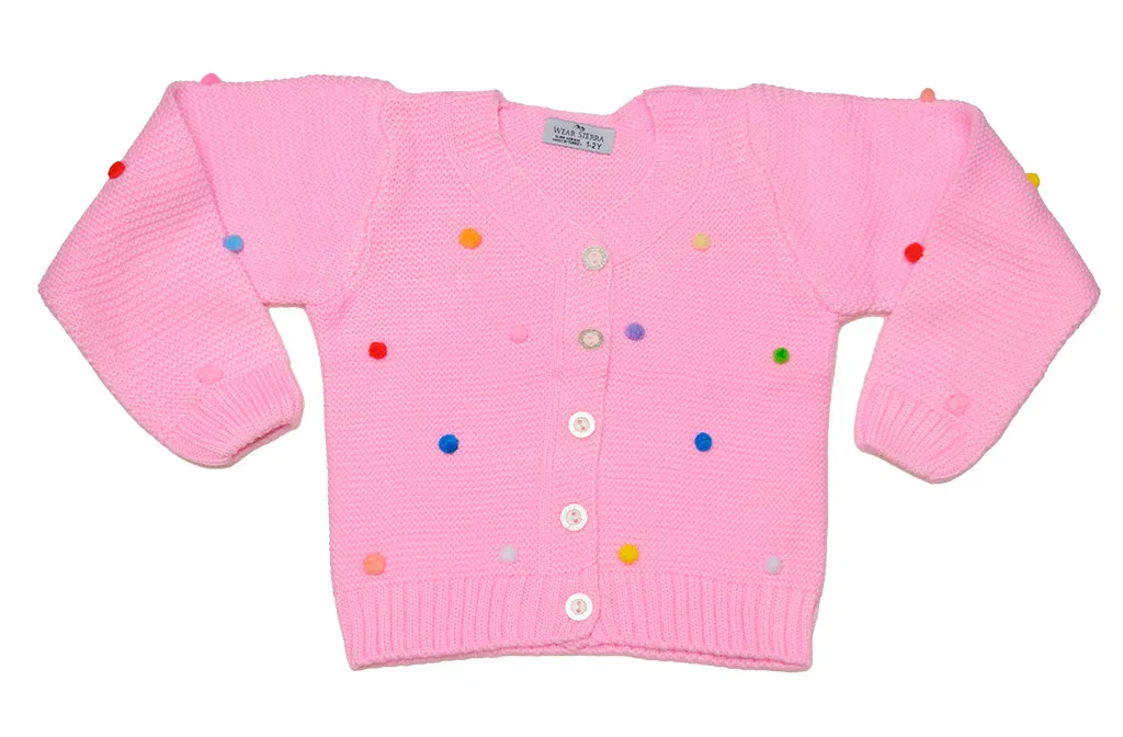 Button-Up Cardigan Sweater for Newborn and Toddler Girls