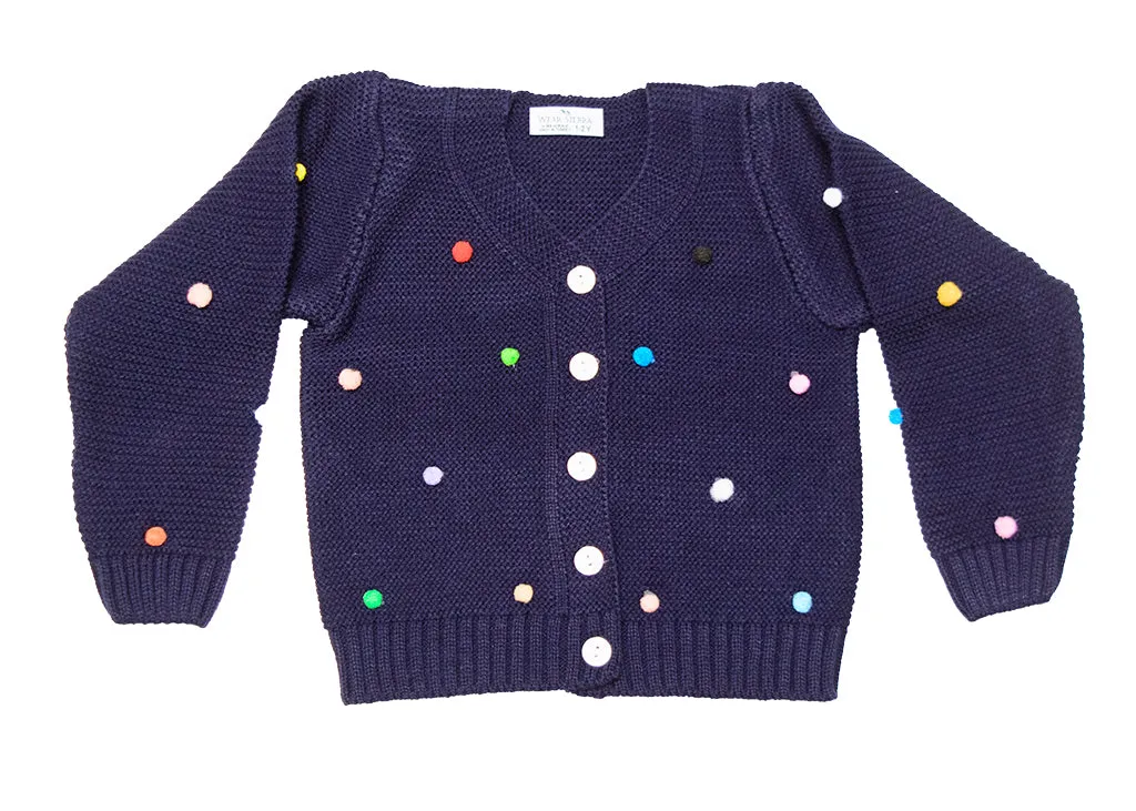 Button-Up Cardigan Sweater for Newborn and Toddler Girls