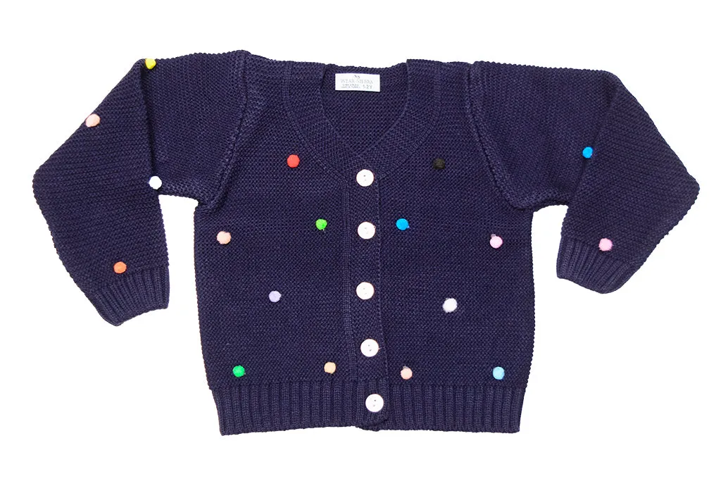 Button-Up Cardigan Sweater for Newborn and Toddler Girls