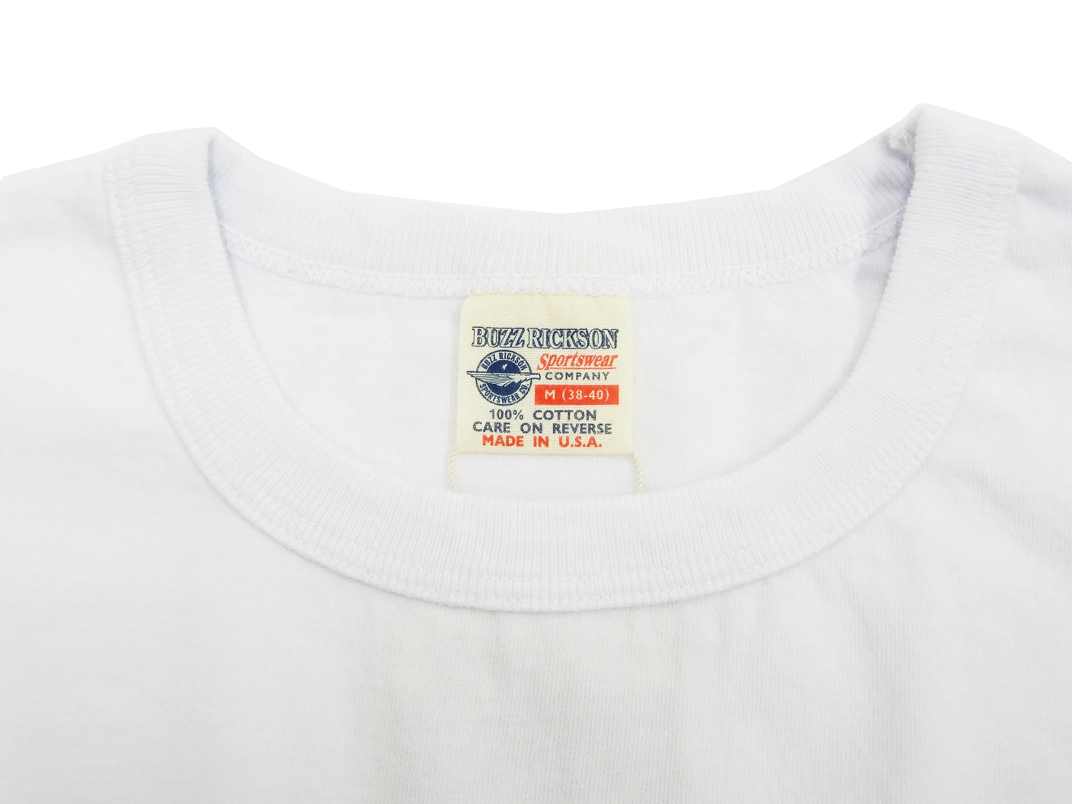 Buzz Rickson T-shirt Men's Short Sleeve Loopwheel Plain Pocket Tee BR78711 White