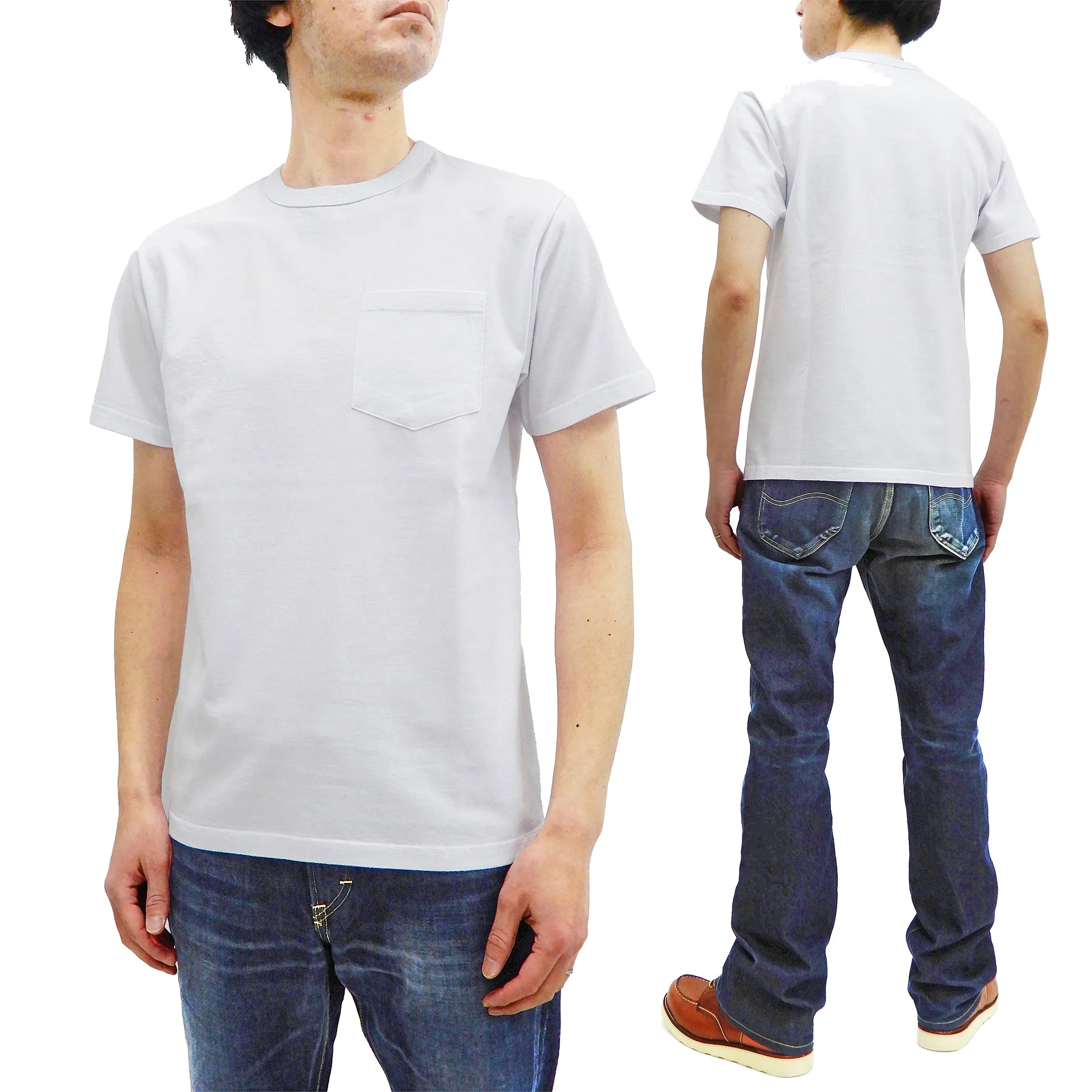 Buzz Rickson T-shirt Men's Short Sleeve Loopwheel Plain Pocket Tee BR78711 White