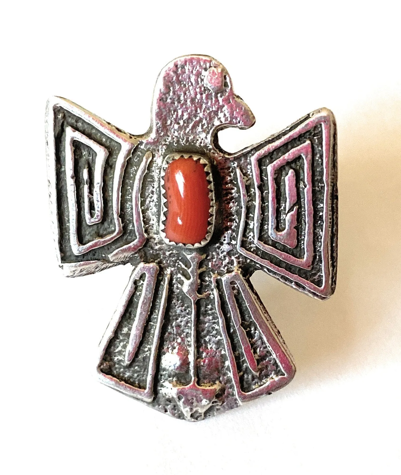 Coral Thunderbird Ring