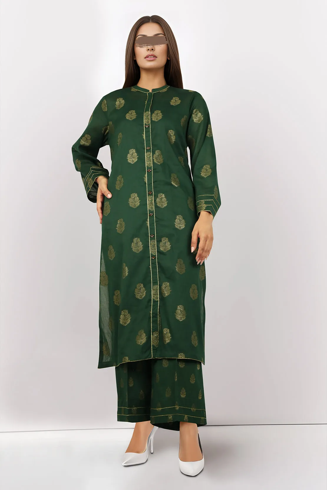 Cotton Jacquard Stitched 2 Piece (Shirt/Trouser)